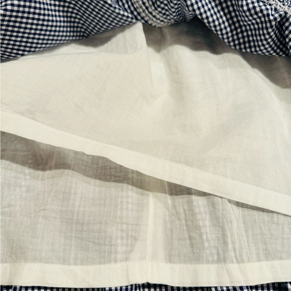 J. Crew Gingham Dress Blue and White Womens Size 6 Cap Sleeve 100% Cotton Poplin - Picture 12 of 15